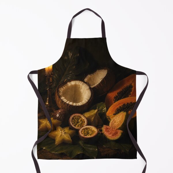 Item preview, Tropical Fruit Wall Art, Moody Kitchen Decor with Papaya, Coconut and Candlelight designed and sold by DimoraGutyz.