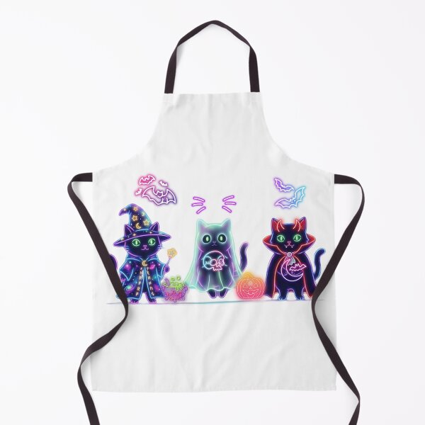 Item preview, Halloween graphic featuring a trio of creepy neon black cats designed and sold by VibranPalette.