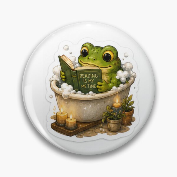 Item preview, Reading Frog Relaxing Bubble Bath Sticker designed and sold by AtlasPixel.