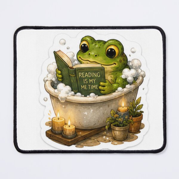 Item preview, Reading Frog Relaxing Bubble Bath Sticker designed and sold by AtlasPixel.