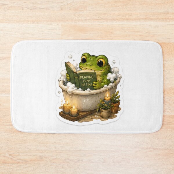Item preview, Reading Frog Relaxing Bubble Bath Sticker designed and sold by AtlasPixel.