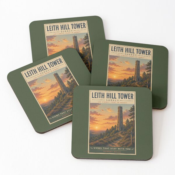 Item preview, Leith Hill Tower Vintage Travel Poster – Highest Point in Surrey designed and sold by ThatSurreyLife.