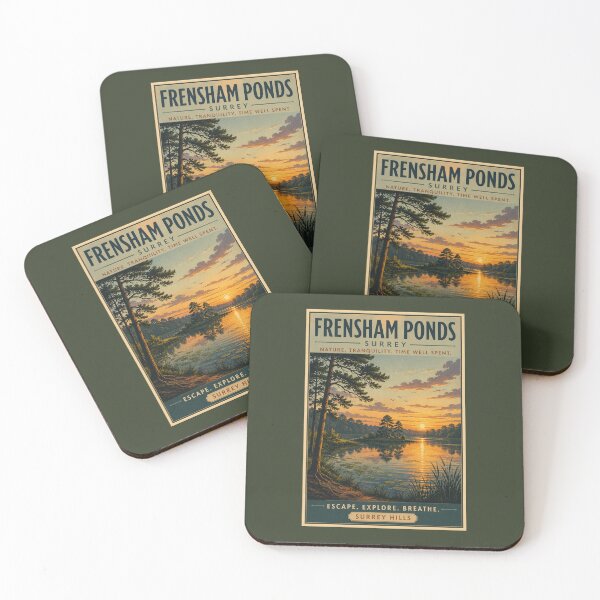 Item preview, Frensham Ponds Surrey Vintage Poster – Peaceful Lakeside Landscape designed and sold by ThatSurreyLife.