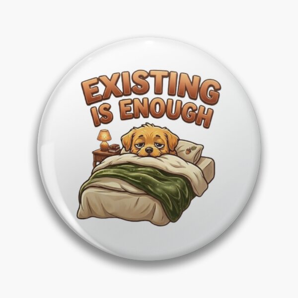 Item preview, Existing Is Enough Cute Sleepy Golden Retriever Dog Meme designed and sold by Northern Glow Art.