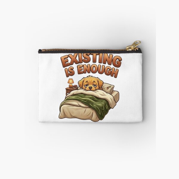 Item preview, Existing Is Enough Cute Sleepy Golden Retriever Dog Meme designed and sold by Northern Glow Art.