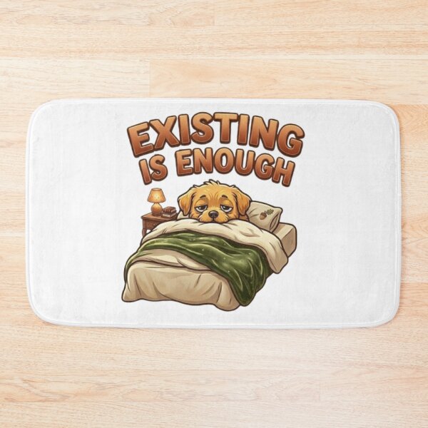 Item preview, Existing Is Enough Cute Sleepy Golden Retriever Dog Meme designed and sold by Northern Glow Art.