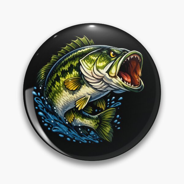 Artikelvorschau, Biss zum Großmaulbarsch | Wildes Cartoon-Angeldesign für Angler entworfen und verkauft von AquariumExp.