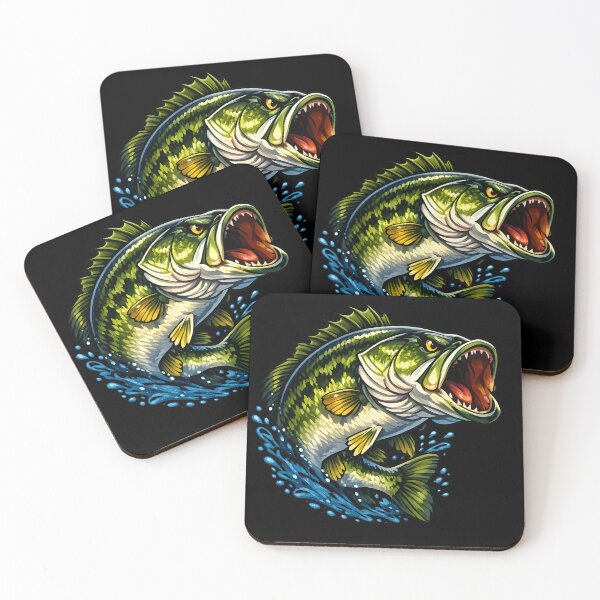 Item preview, Largemouth Bass Strike | Fierce Cartoon Fishing Design for Anglers designed and sold by AquariumExp.