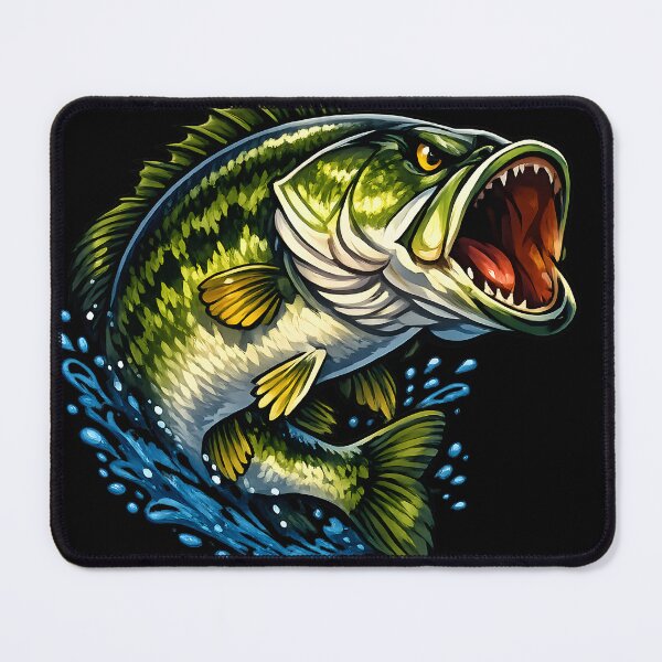 Item preview, Largemouth Bass Strike | Fierce Cartoon Fishing Design for Anglers designed and sold by AquariumExp.