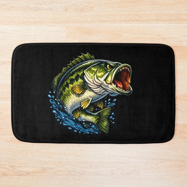 Item preview, Largemouth Bass Strike | Fierce Cartoon Fishing Design for Anglers designed and sold by AquariumExp.