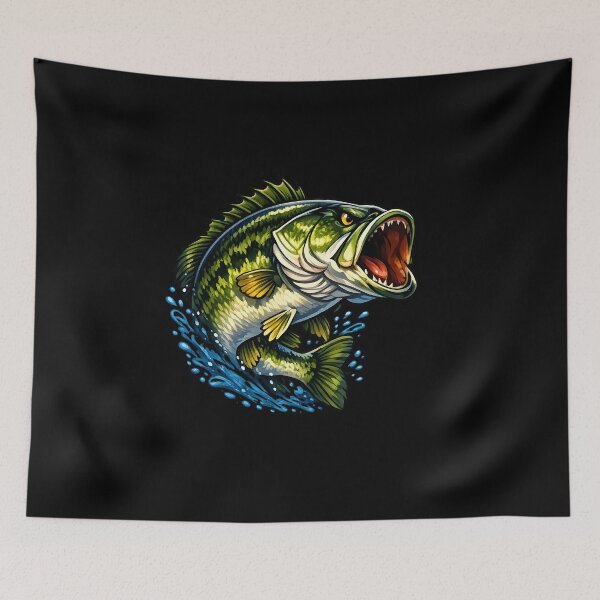 Item preview, Largemouth Bass Strike | Fierce Cartoon Fishing Design for Anglers designed and sold by AquariumExp.