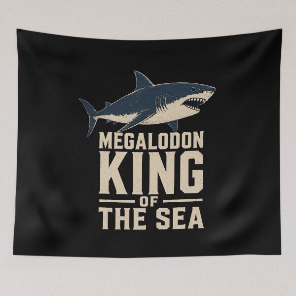 Item preview, Megalodon King of The Sea Funny Shark Lover Design Long Sleeve T-Shirt | Giant Shark Graphic Gift designed and sold by Trendably.
