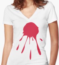 blood Women's Fitted V-Neck T-Shirt