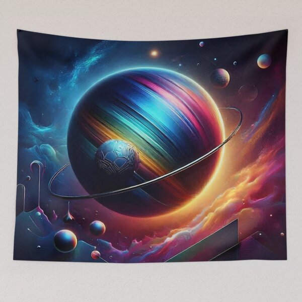 Item preview, Cosmic Galaxy Colorful Planet Abstract Space Nebulae Art designed and sold by Dream Weave Studio.