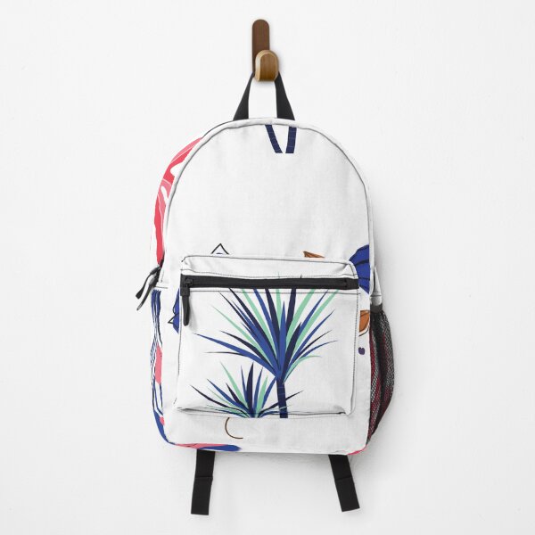 Item preview, Abstract Tropical Botanical Illustration | Modern Blue & Pink Flowers and Leaves | Minimalist Floral Art designed and sold by medgh7.