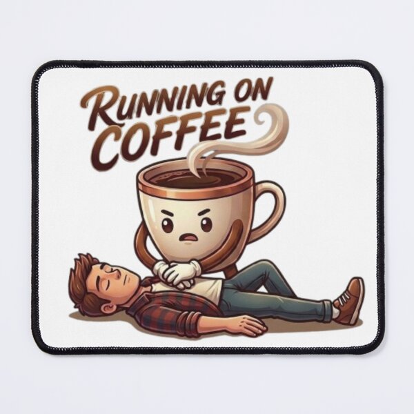 Item preview, Running on Coffee CPR Cute Caffeine Addiction Graphic designed and sold by Northern Glow Art.