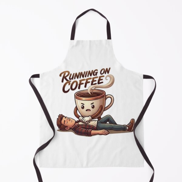 Item preview, Running on Coffee CPR Cute Caffeine Addiction Graphic designed and sold by Northern Glow Art.