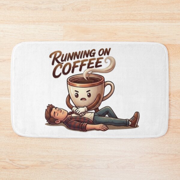 Item preview, Running on Coffee CPR Cute Caffeine Addiction Graphic designed and sold by Northern Glow Art.