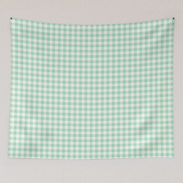 Item preview, Soft Mint Green Gingham Pattern | Pastel Sage Checkered Print | Vintage Mint Plaid | Light Green Gingham | Cottagecore Mint Check | Preppy Green and Cream Gingham designed and sold by VivaFy.