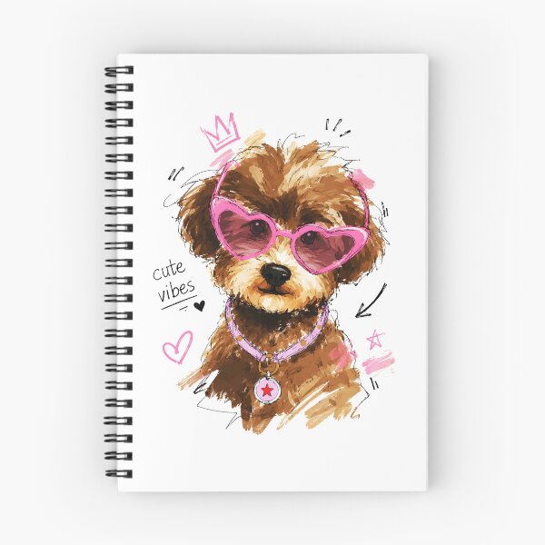 Item preview, Cute Vibes Poodle Puppy with Heart Sunglasses – Hand-Drawn Dog Art designed and sold by RamyGallery.