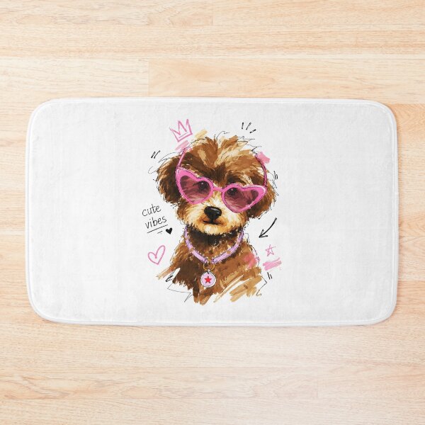 Item preview, Cute Vibes Poodle Puppy with Heart Sunglasses – Hand-Drawn Dog Art designed and sold by RamyGallery.