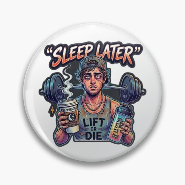 Item preview, Sleep Later Lift or Die – Funny Tired Gym Shaker Pre-Workout Graphic designed and sold by Northern Glow Art.