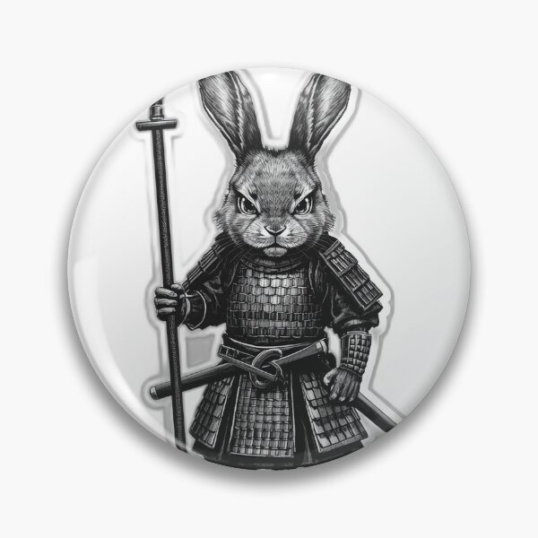 Item preview, Naginata Rabbit Gatekeeper — Japanese Warrior Art designed and sold by Tokyo Neo Noir Collective .