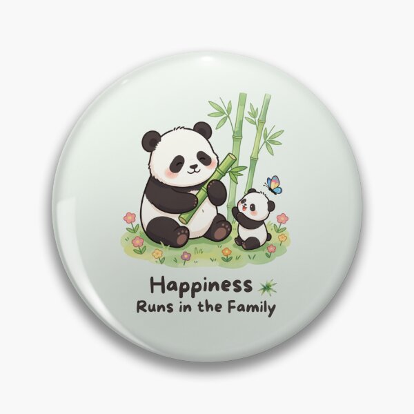 Item preview, Happiness Runs in the Family | Cute Panda Watercolor designed and sold by BCapybara.