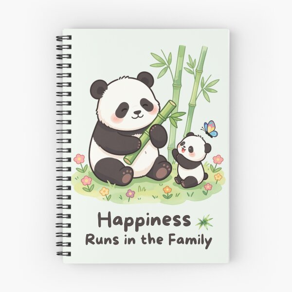 Item preview, Happiness Runs in the Family | Cute Panda Watercolor designed and sold by BCapybara.