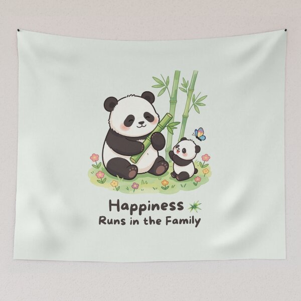 Item preview, Happiness Runs in the Family | Cute Panda Watercolor designed and sold by BCapybara.