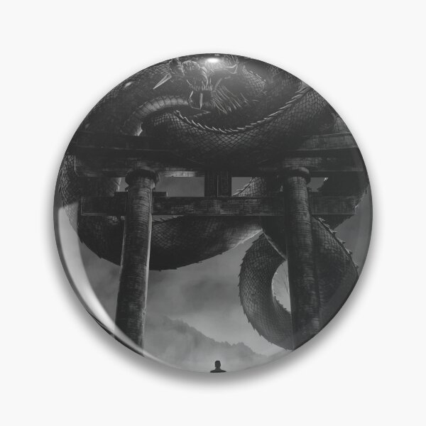 Item preview, Dragon Coiled Around Torii — Japanese Dark Art designed and sold by Tokyo Neo Noir Collective .