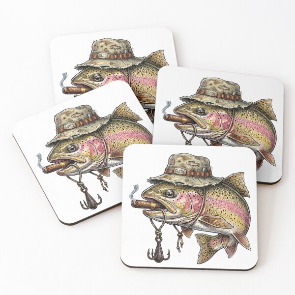 Item preview, Funny Smoking Trout Fish Vintage Angler Humor Retro Fisherman designed and sold by ZBIFBOUETLA.