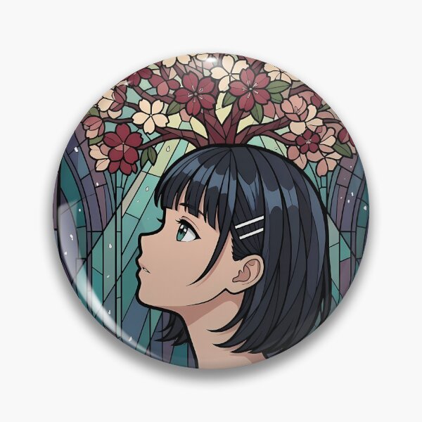 Item preview, Kirigaya Suguha Sword Art Online Floral Stained Glass Portrait designed and sold by mildaclairmo.