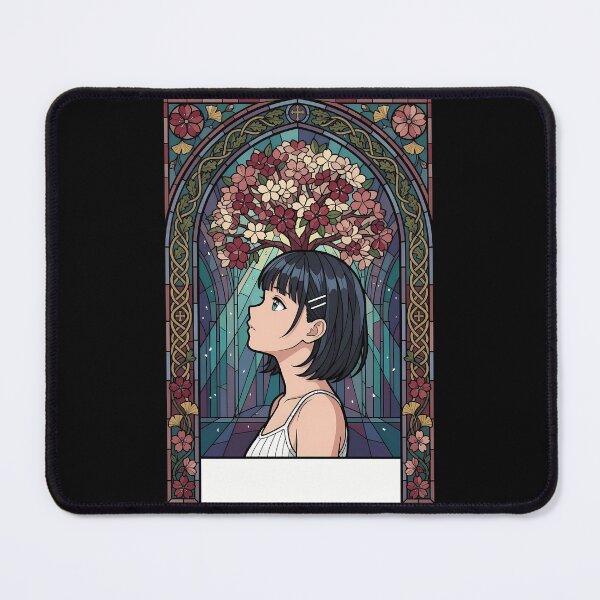 Item preview, Kirigaya Suguha Sword Art Online Floral Stained Glass Portrait designed and sold by mildaclairmo.