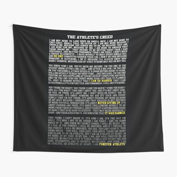 Vista previa del artículo con la obra «Credo del atleta», diseñado y vendido por superfitstuff.