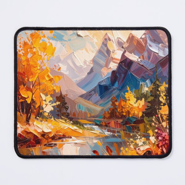 Item preview, Abstract Mountain Landscape with Autumn Leaves designed and sold by Vicky Brago-Mitchell®.