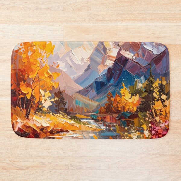 Item preview, Abstract Mountain Landscape with Autumn Leaves designed and sold by Vicky Brago-Mitchell®.