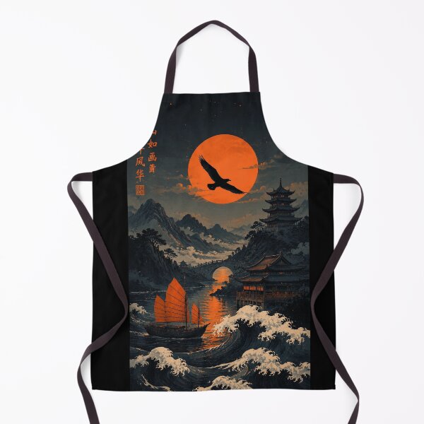 Item preview, Ancient China Legend – Red Moon Over Eastern Rivers and Mountains. designed and sold by TialCorner.