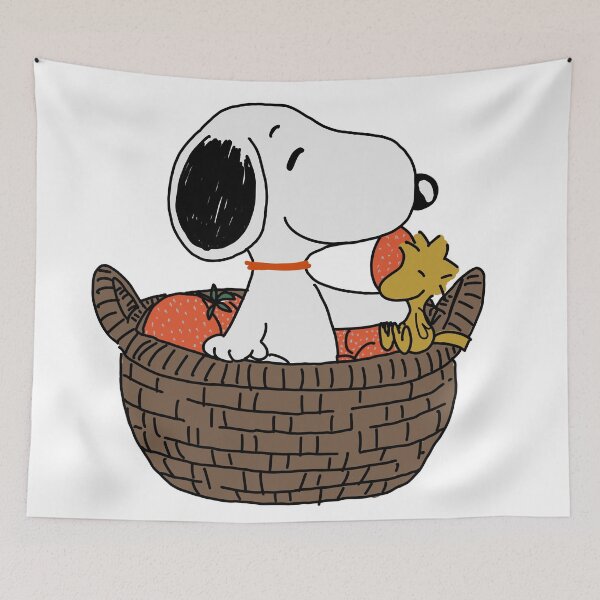 Item preview, Strawberry basket snoopy with woodstock designed and sold by Katyslittlestickershop.