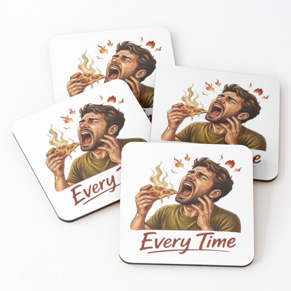 Item preview, Every Time Hot Pizza Burn – Funny Crying Guy Eating Spicy Slice Graphic designed and sold by Northern Glow Art.