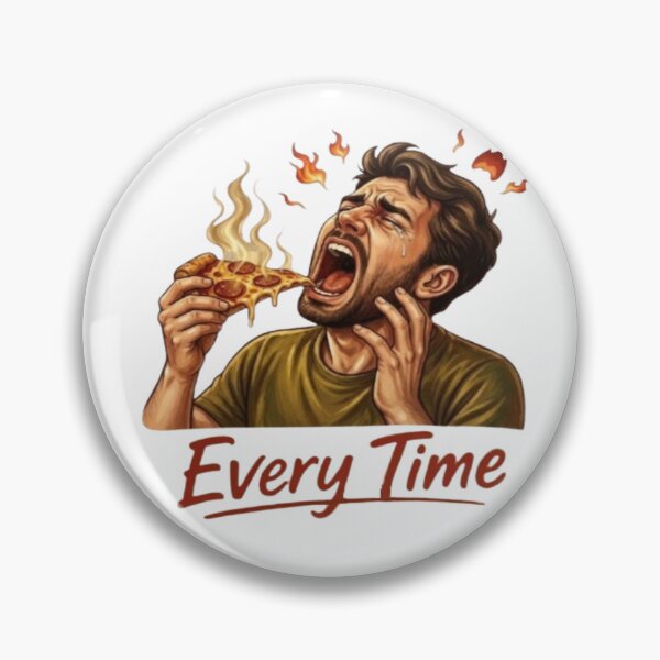 Item preview, Every Time Hot Pizza Burn – Funny Crying Guy Eating Spicy Slice Graphic designed and sold by Northern Glow Art.