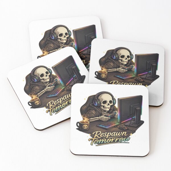 Item preview, Respawn Tomorrow Skeleton Gamer – Funny Sleep Deprived Gaming Quote Graphic designed and sold by Northern Glow Art.