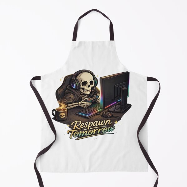 Item preview, Respawn Tomorrow Skeleton Gamer – Funny Sleep Deprived Gaming Quote Graphic designed and sold by Northern Glow Art.