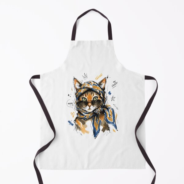 Item preview, Stay Cool Cat with Sunglasses & Paisley Scarf – Hand-Drawn Cat Art designed and sold by RamyGallery.