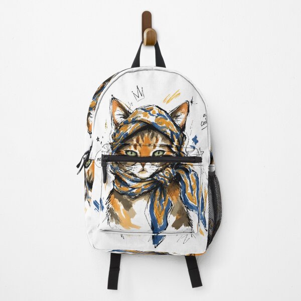 Item preview, Stay Cool Cat with Sunglasses & Paisley Scarf – Hand-Drawn Cat Art designed and sold by RamyGallery.