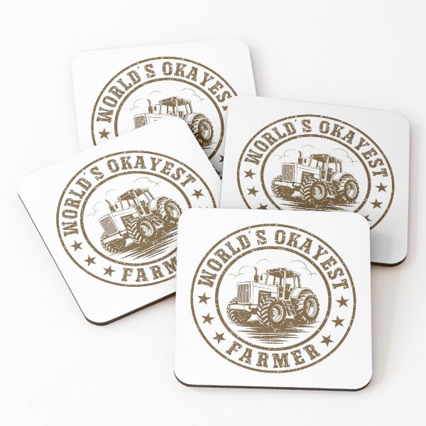 Item preview, World's Okayest Farmer Vintage Tractor Badge Style designed and sold by Dmetalx Art Apparel.