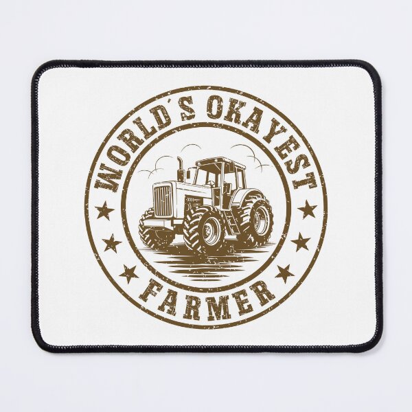 Item preview, World's Okayest Farmer Vintage Tractor Badge Style designed and sold by Dmetalx Art Apparel.