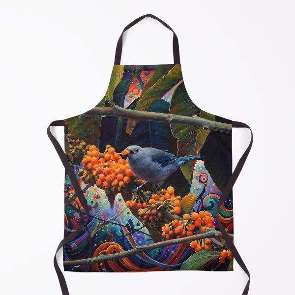 Item preview, Blue Tanager Bird Eating Orange Berries designed and sold by WildLedger.