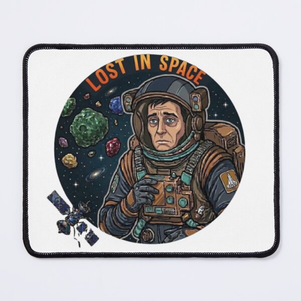 Item preview, Lost In Space Astronaut – Funny Tired Retro Sci-Fi Spacesuit Graphic designed and sold by Northern Glow Art.