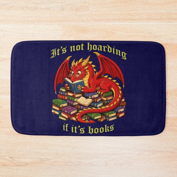 Item preview, It's Not Hoarding If It's Books – Funny Dragon Bookworm Reading Design designed and sold by ShirtRemarks.